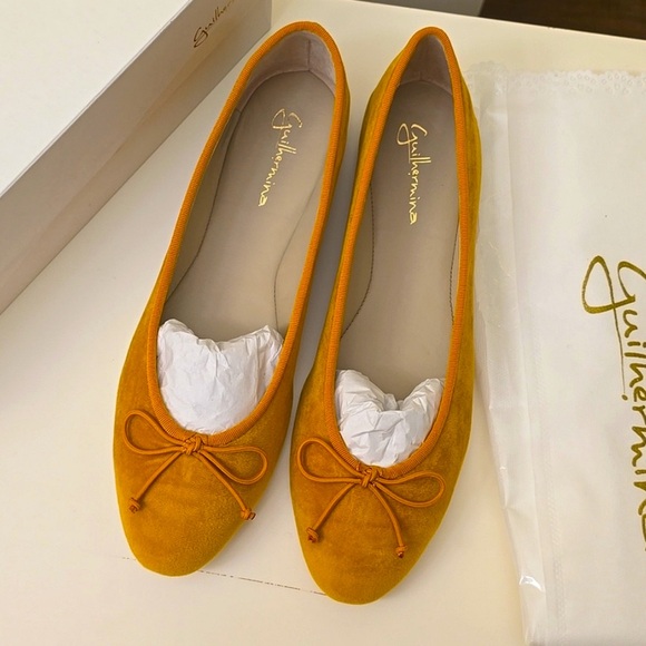 NIB Anthropologie Guilhermina Veludo Velvet Ballet Flats Ginger Ballet Flats - Picture 4 of 13